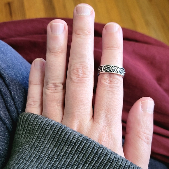 Sun Moon Stars Silver Ring Size 7 - Picture 7 of 10